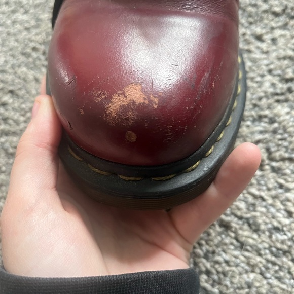 Dr. Martens Cherry Red Leather Boots - Picture 5 of 7